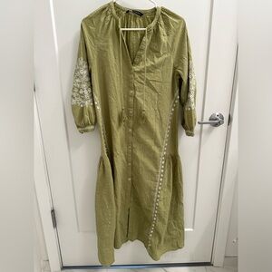 Zara sage green maxi dress